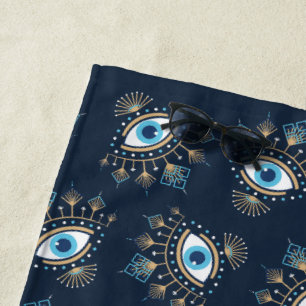 Serviette De Plage Symbole de protection turc des yeux mal grecs déco