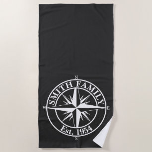 Serviette De Plage Symbole personnalisable du monogramme étoile de la