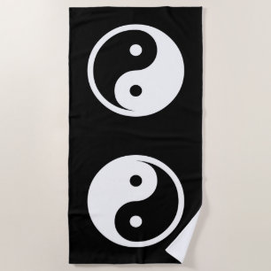 Serviette De Plage Symbole Yin Yang - dessin de tatouage solide 2