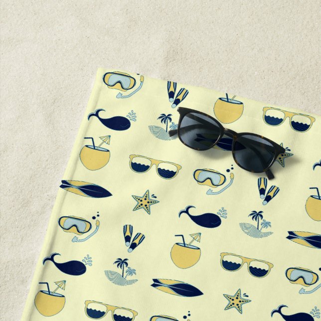 Serviette De Plage Symboles d'été tendance Motif (En situation)