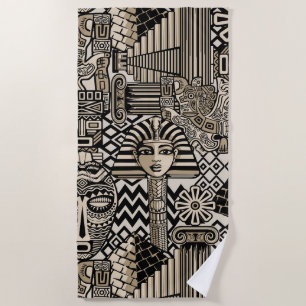 Serviette De Plage Symboles historiques anciens Style de tatouage