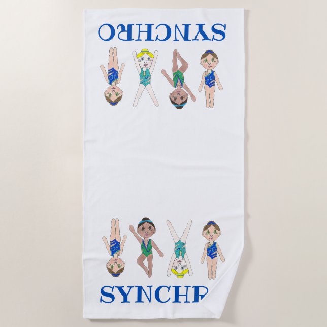 Serviette De Plage Synchronisation Swimmer Girls Swim Team Synchro (Devant)