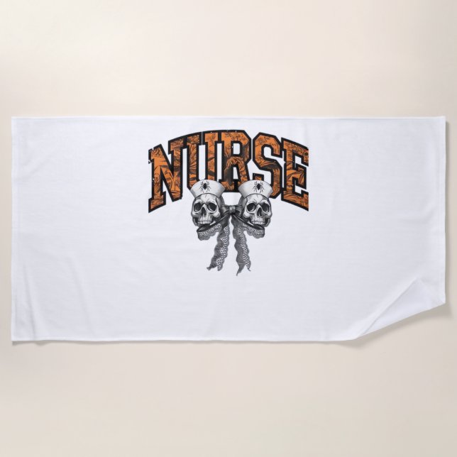 Serviette De Plage T-shirt classique de l'infirmière Coquette Bow Hal (Devant)