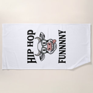 Serviette De Plage T-shirt design de gravure vintage de vache hip hop