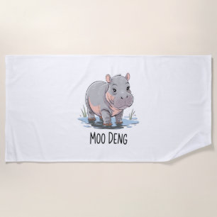 Serviette De Plage T-shirt MOO DENG ALONE DESIGN