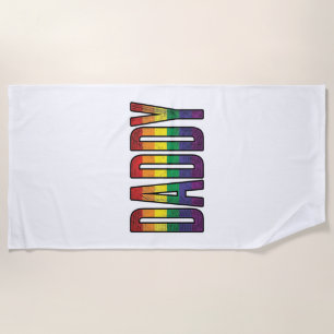 Serviette De Plage T-Shirt Typographie Fierté Papa Arc-en-Ciel Vintag