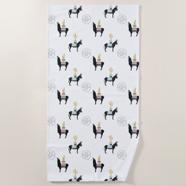 Serviette De Plage Taco à propos d'amour (Devant)