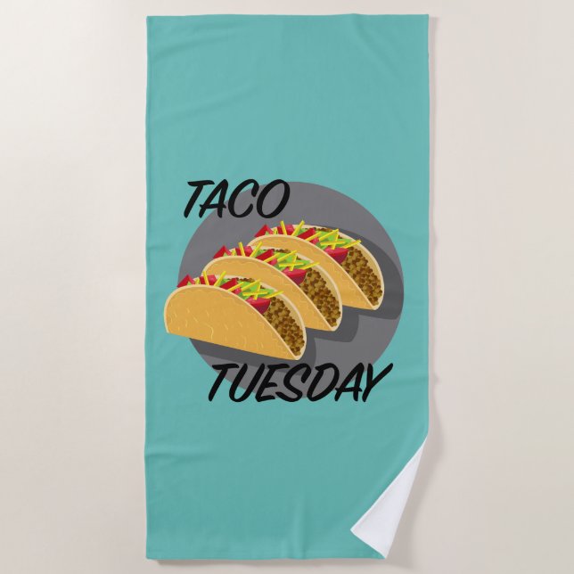 Serviette De Plage Taco Tuesday Design - Beach Towel (Devant)