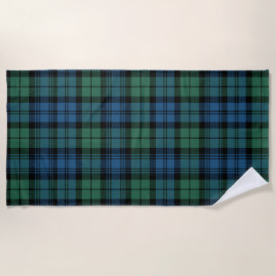 Serviette De Plage Tartan Clan Campbell Plaid Blue Green À damiers