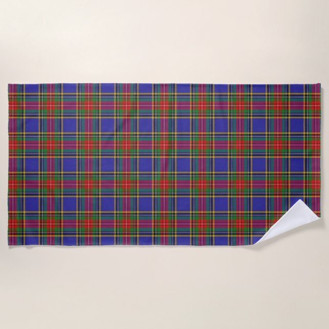Serviette De Plage Tartan du Clan MacBeth Accents Écossais (Devant)