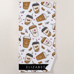 Serviette De Plage Tasses À Café, Haricots À Café, Amateur De Café, V
