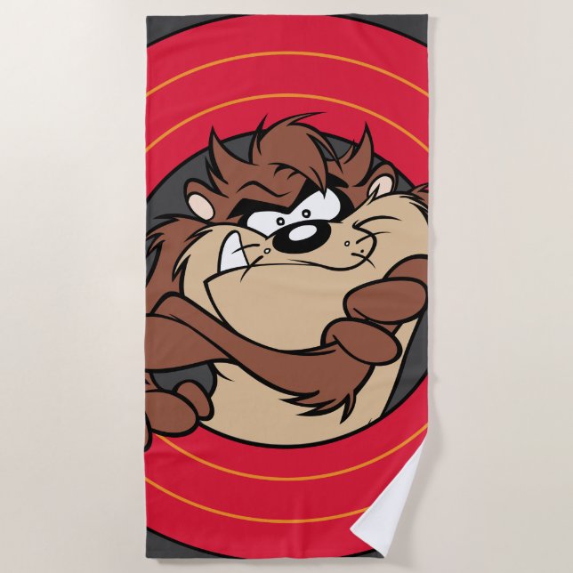 Serviette De Plage TAZ™ Through LOONEY TUNES™ Circles (Devant)