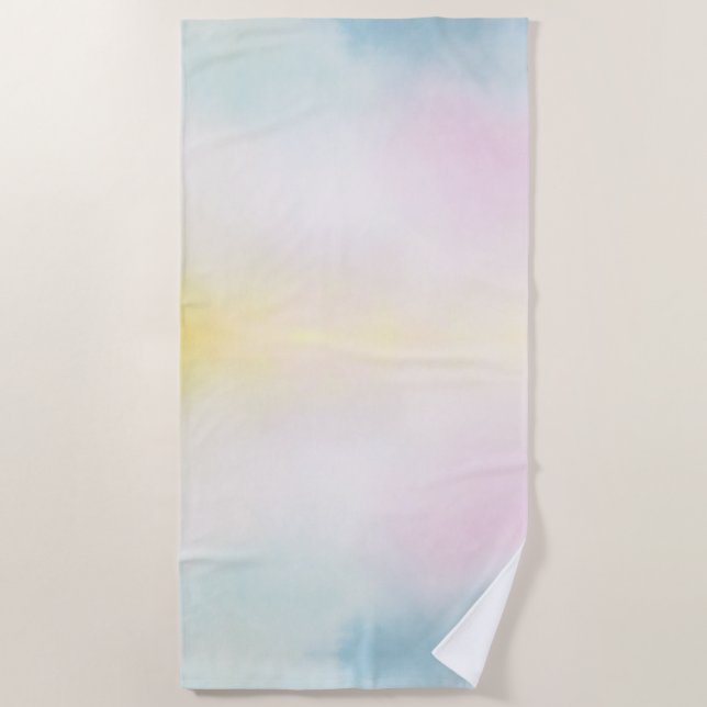 Serviette De Plage Teinture à tarte jaune rose Aqua (Devant)