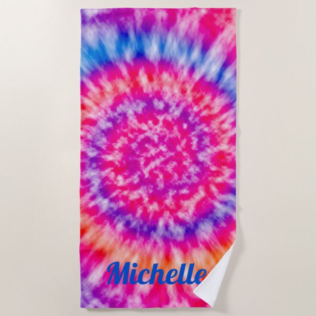 Serviette De Plage Teinture à tarte personnalisée (Devant)