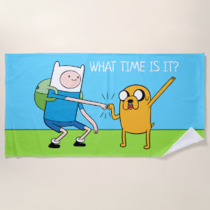 Serviette De Plage Temps d'aventure   Finn & Jake Fist Bump