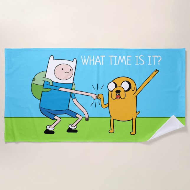 Serviette De Plage Temps d'aventure | Finn & Jake Fist Bump (Devant)