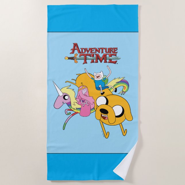Serviette De Plage Temps d'aventure | Lady, Bubblegum, Finn & Jake (Devant)