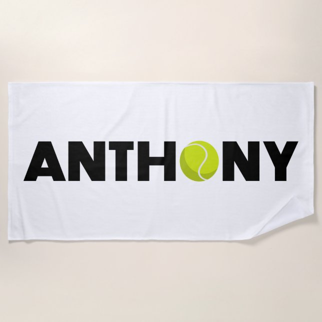 Serviette De Plage Tennis d'Anthony (Devant)