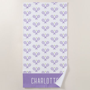Serviette De Plage Tennis Personnalisé Motif Tennis Personnalisé