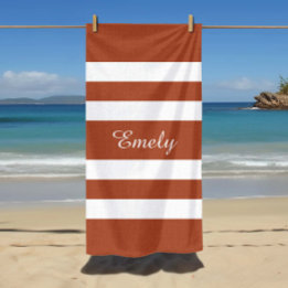 Serviette De Plage Terracotta Brown Nom trié