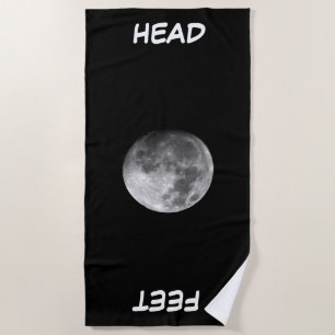 Serviette De Plage Tête de lune et pieds 