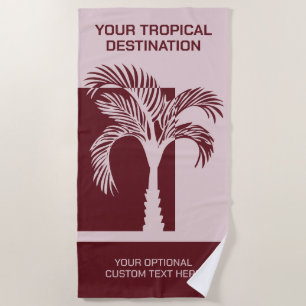 Serviette De Plage Texte personnalisé Vacances tropicales