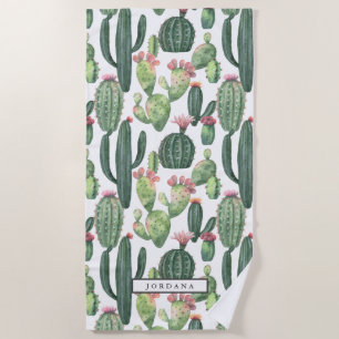 Serviette De Plage Thème Cacti Desert Personnalisé