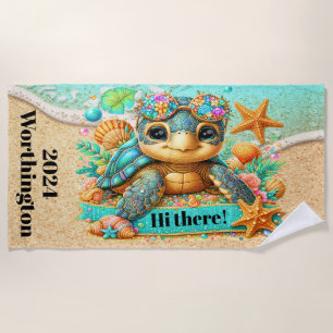 Serviette De Plage Thème de la tortue précieuse