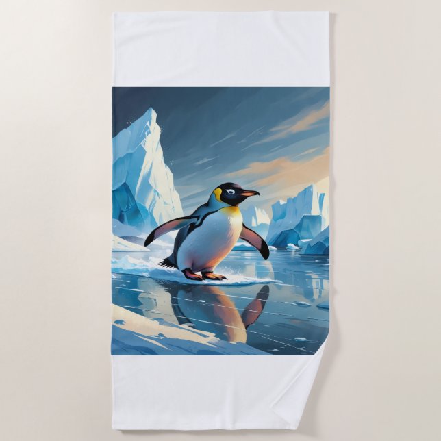 Serviette De Plage Thème Penguin (Devant)
