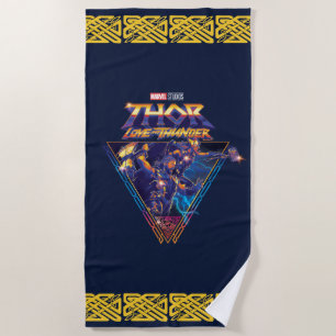 Serviette De Plage Thor : Love and Thunder Prismatic Triangle Graphic