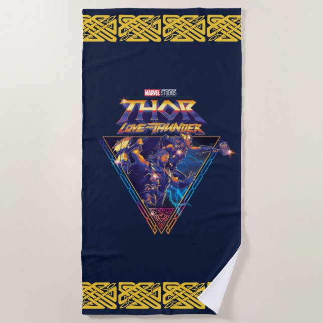 Serviette De Plage Thor : Love and Thunder Prismatic Triangle Graphic (Devant)