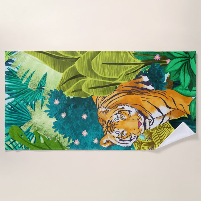 Serviette De Plage Tigre de la Jungle (Devant)