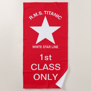 Serviette De Plage Titanic, White Star Line, 1ère classe Passager