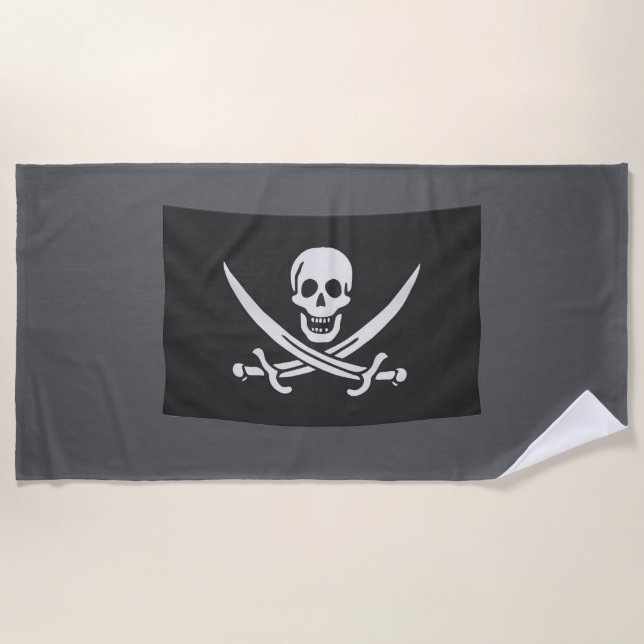 Serviette De Plage Toalla con la bandera pirata Jolly Rogers (Devant)