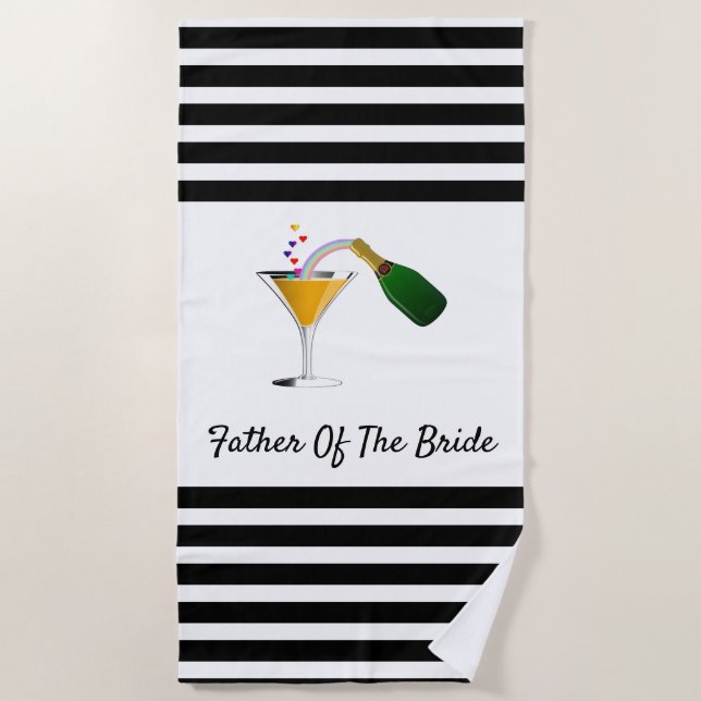 Serviette De Plage Toast de Champagne père de la mariée (Devant)