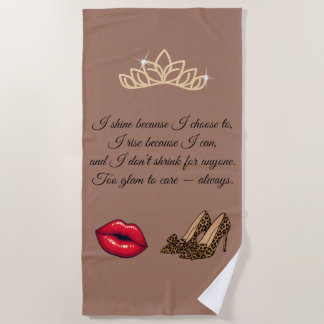 Serviette De Plage Too Glam To Care – Chic Quote 