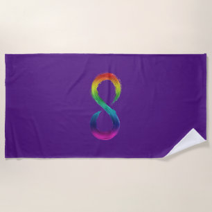 Serviette De Plage Torchon de neurodiversité (violet)- sensibilisatio
