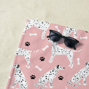 Serviette De Plage Torchon de plage Dalmatien Paws and Bones
