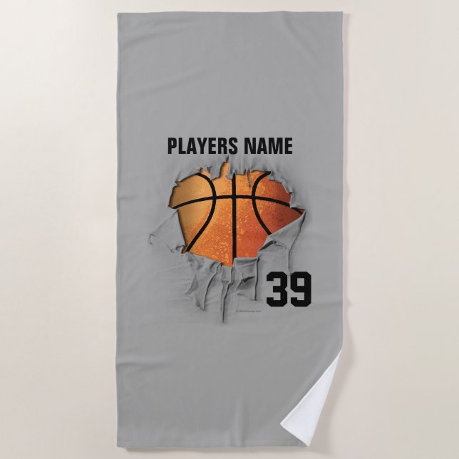 Serviette De Plage Torn Basketball Beach Towel (Devant)