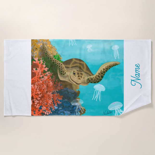 Serviette de plage Tortue  (Devant)