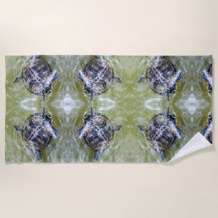 Serviette De Plage Tortue avec sa tête Popped Up