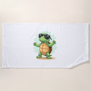 Serviette De Plage Tortue de mer Dabbing amoureux des animaux Sauvez