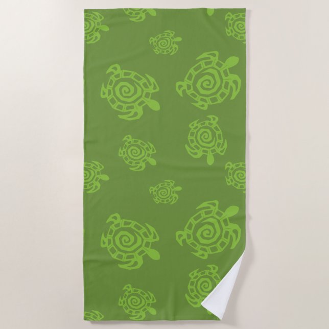Serviette De Plage Tortue verte naturelle (Devant)