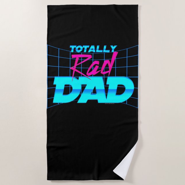 Serviette De Plage Totalement Rad Papa Drôle Fête des pères 80s Cadea (Devant)
