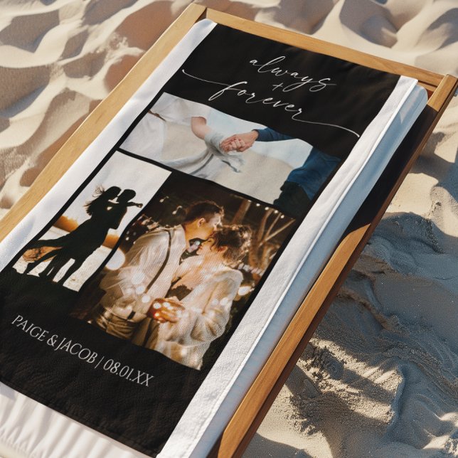 Serviette De Plage Toujours & Forever Collage de photos d'images mode (Créateur téléchargé)