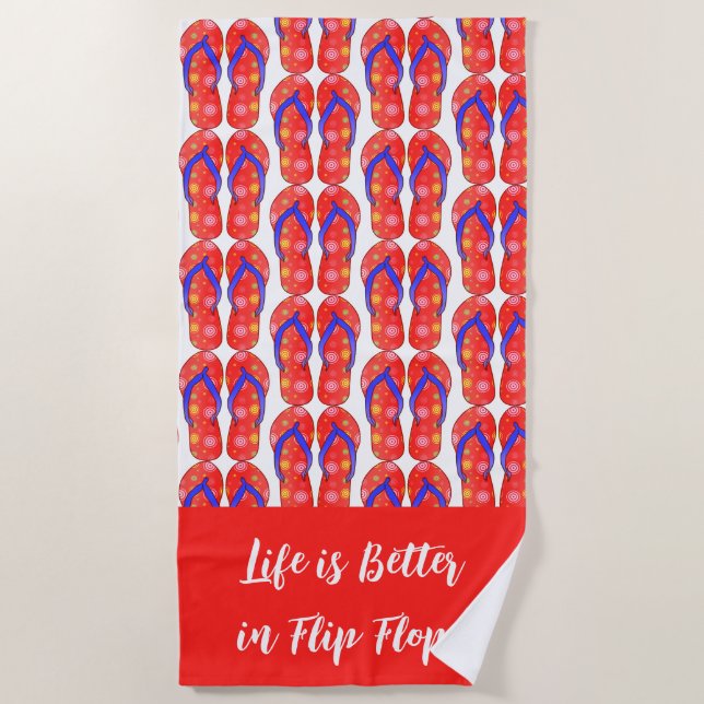 Serviette De Plage Tour de plage Flip Flop (Devant)