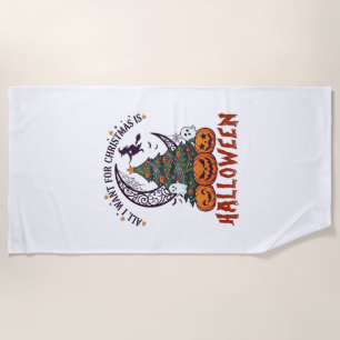 Serviette De Plage Tout le monde veut Noël Halloween Arbre Citrouille