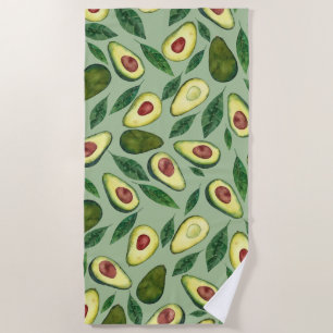Serviette De Plage Tranches Avocado couleur aquarelle