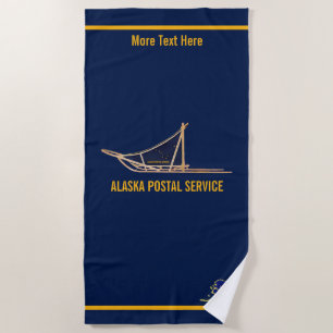 Serviette De Plage Transporteur postal de l'Alaska Dog Sled