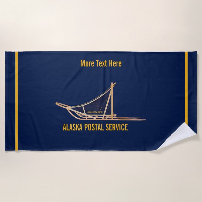 Serviette De Plage Transporteur postal de l'Alaska Dog Sled (Devant)
